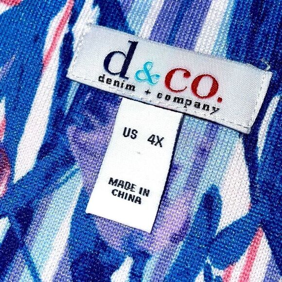 d & co. Botanical print soft 3/4 sleeve top size 4X - Picture 6 of 9